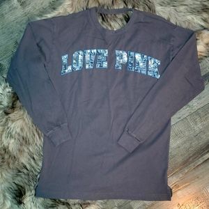 VS PINK Bling Open Back Long Sleeve